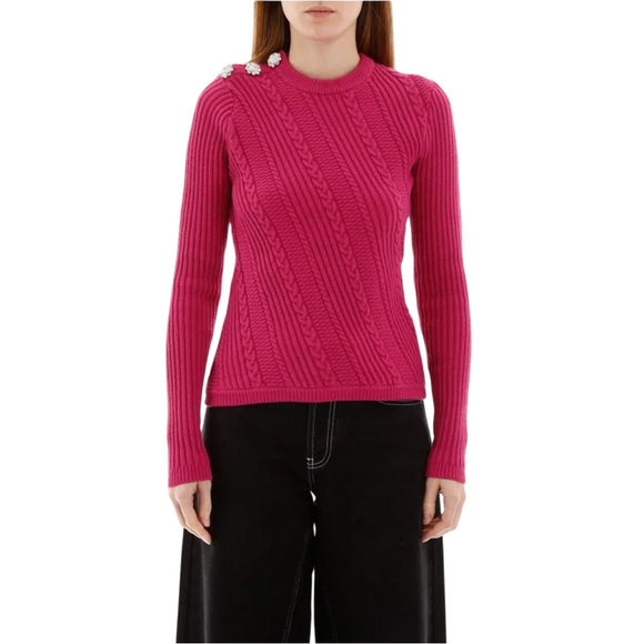GANNI cable knit jumper top - Picture 3 of 14